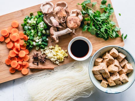 healthy meal prep with colorful vegetables