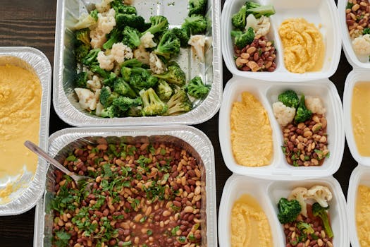 vegan meal prep in containers