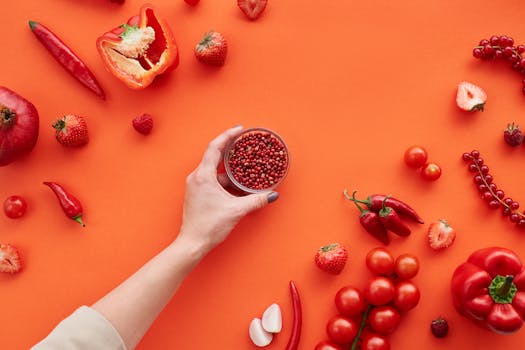 colorful assortment of fruits and vegetables rich in minerals