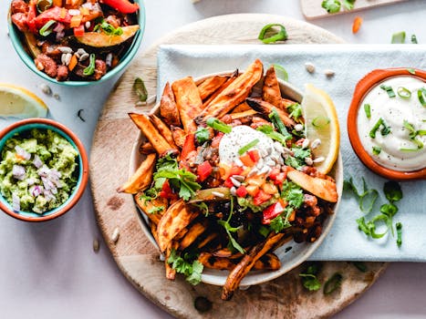 plate of colorful healthy foods