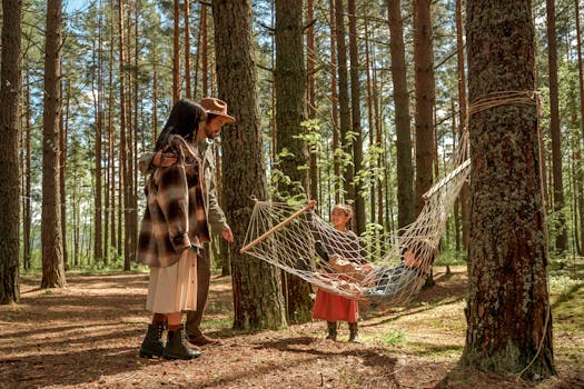 a happy family enjoying the outdoors