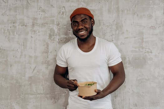 happy person enjoying a healthy meal