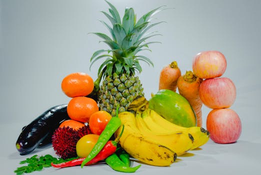 colorful fruits and vegetables high in vitamin C