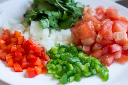 meal prep with colorful vegetables