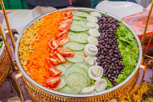 Colorful meal prep with various vegetables