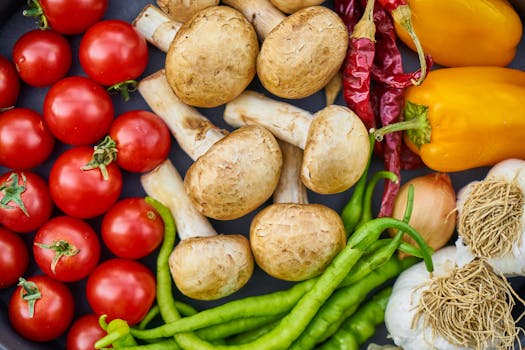 fresh vegetables at a market