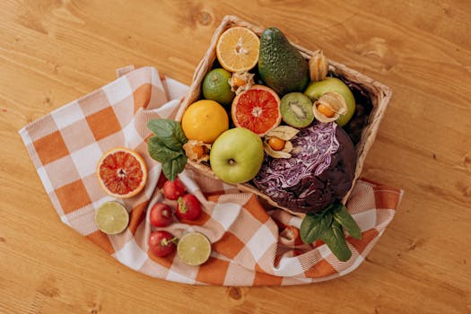 variety of healthy foods on a table